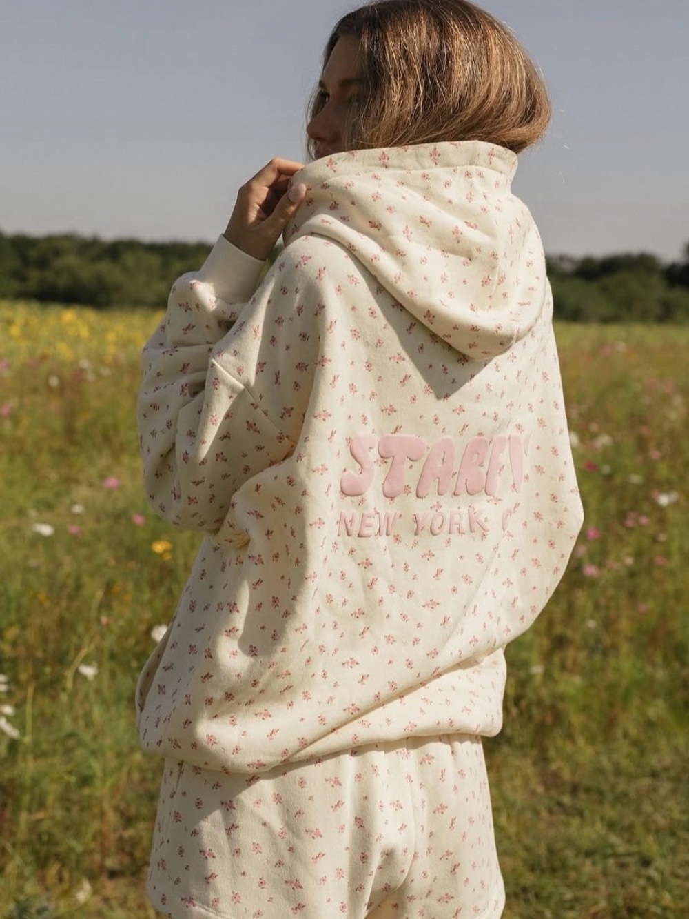STARFIT Puff Hoodie Floral